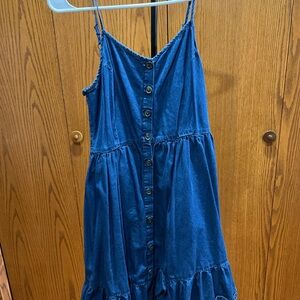Blue Button-Down Dress